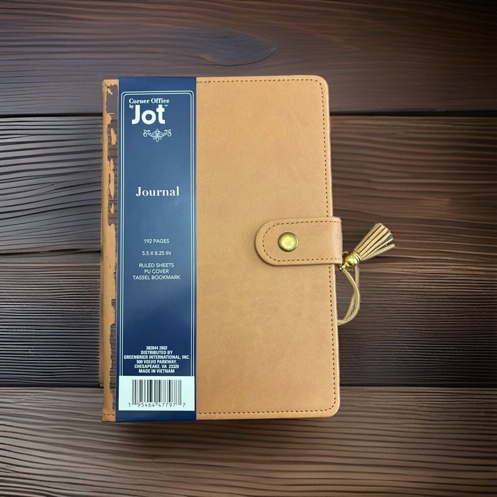 Corner Office By Jot Brown Faux Leather Journal 192 Page Tassel Bookmark